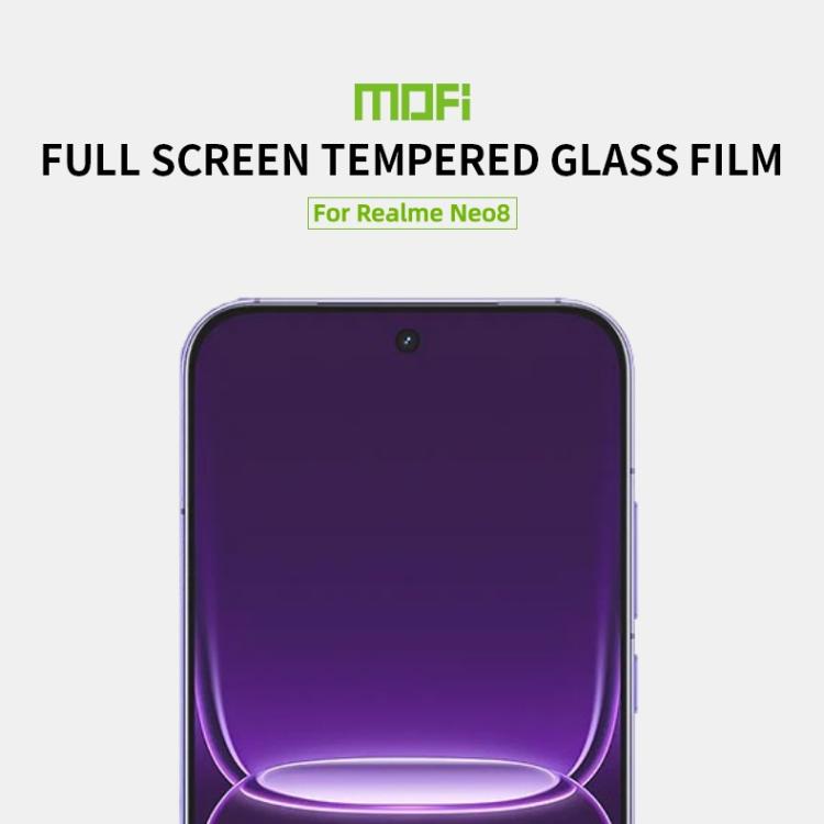 For Realme Neo8 Unlock MOFI 9H 2.5D Full Screen Tempered Glass Film - Black