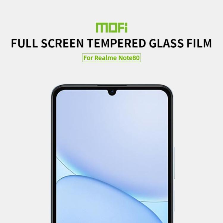 For Realme Note 80 4G MOFI 9H 2.5D Full Screen Tempered Glass Film - Black