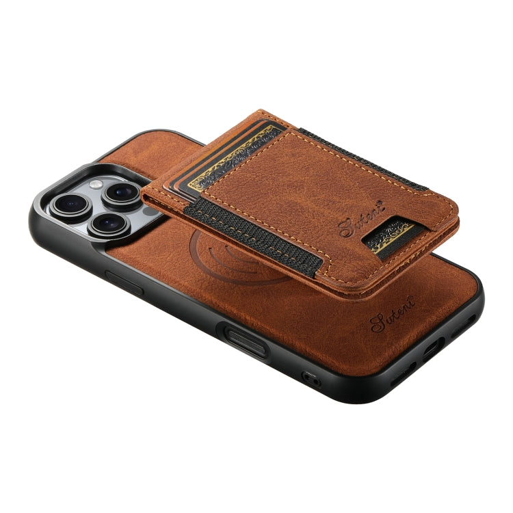 For iPhone 16 Pro Suteni H17 Litchi Texture Leather MagSafe Detachable Wallet Phone Case