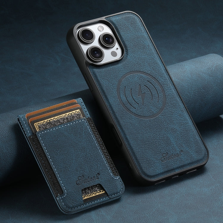 For iPhone 16 Pro Suteni H17 Litchi Texture Leather MagSafe Detachable Wallet Phone Case