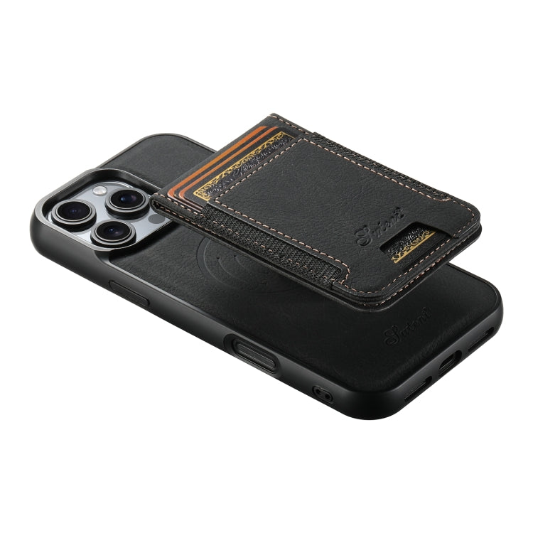 For iPhone 16 Pro Max Suteni H17 Litchi Texture Leather MagSafe Detachable Wallet Phone Case