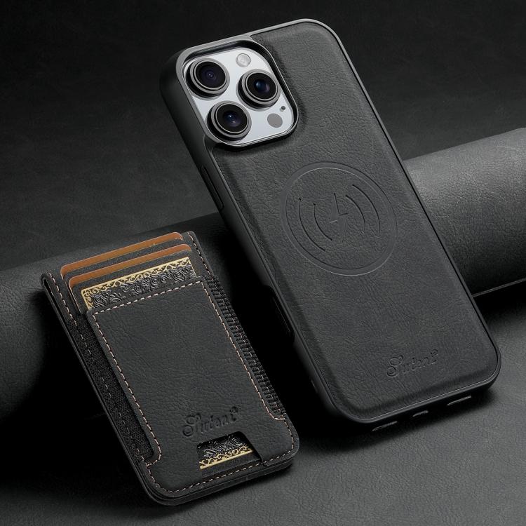 For iPhone 17e / 16e Suteni H17 Litchi Texture Leather MagSafe Detachable Wallet Phone Case