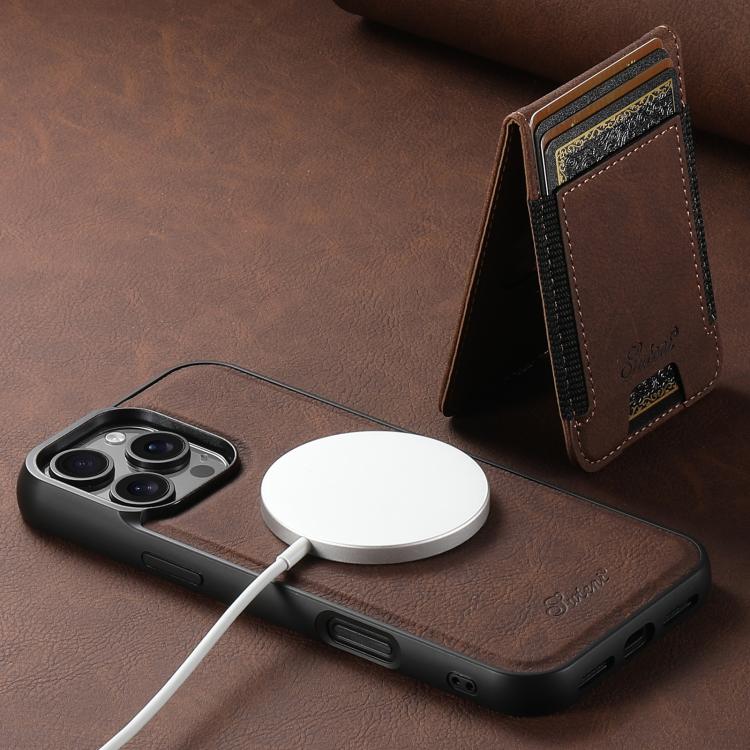 For iPhone 17e / 16e Suteni H17 Litchi Texture Leather MagSafe Detachable Wallet Phone Case