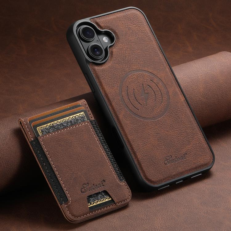 For iPhone 17 Suteni H17 Litchi Texture Leather MagSafe Detachable Wallet Phone Case