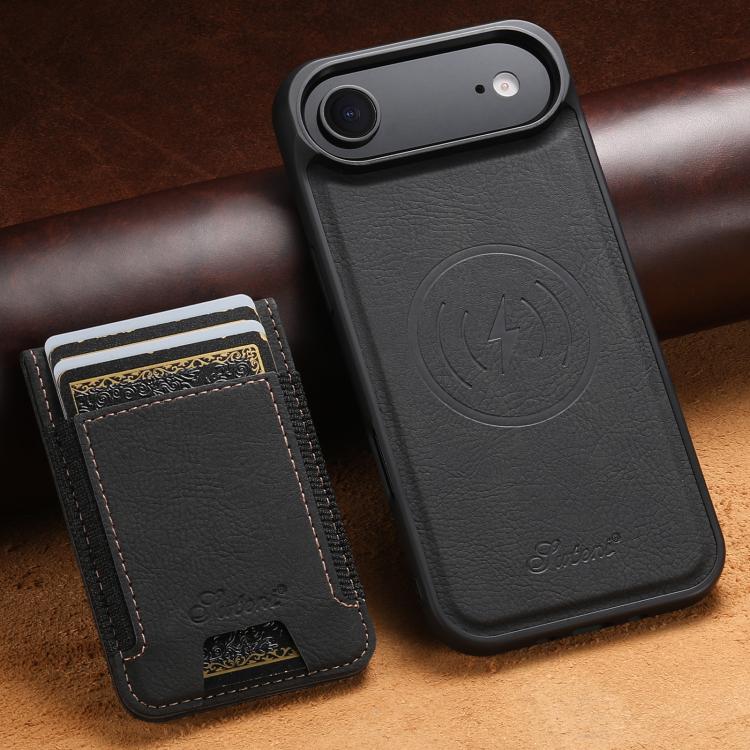 For iPhone Air Suteni H17 Litchi Texture Leather MagSafe Detachable Wallet Phone Case