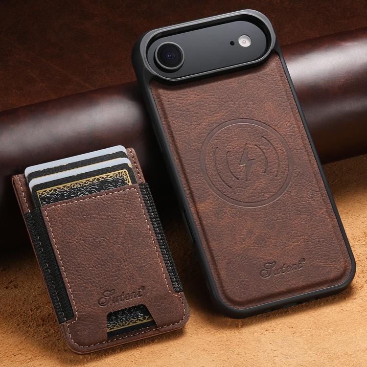 For iPhone Air Suteni H17 Litchi Texture Leather MagSafe Detachable Wallet Phone Case