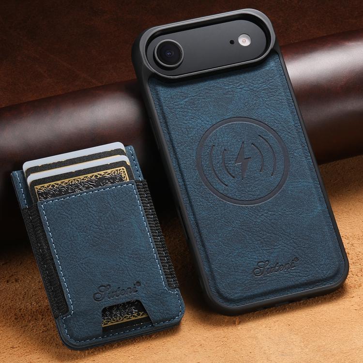 For iPhone Air Suteni H17 Litchi Texture Leather MagSafe Detachable Wallet Phone Case