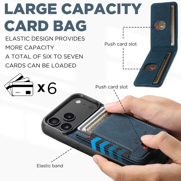 For iPhone 17 Pro Suteni H17 Litchi Texture Leather MagSafe Detachable Wallet Phone Case