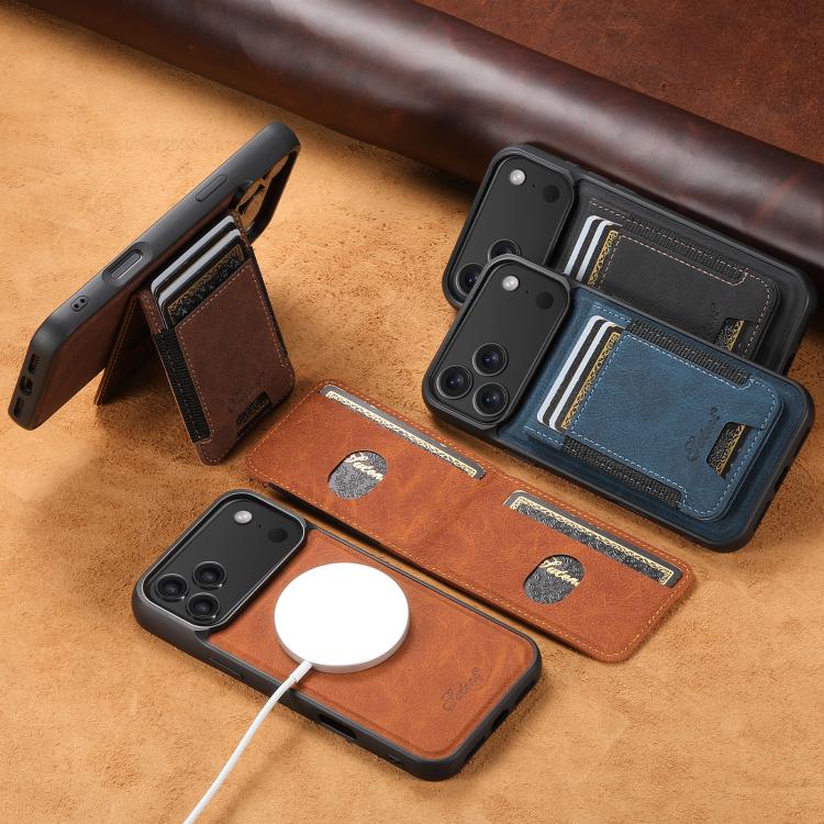 For iPhone 17 Pro Max Suteni H17 Litchi Texture Leather MagSafe Detachable Wallet Phone Case
