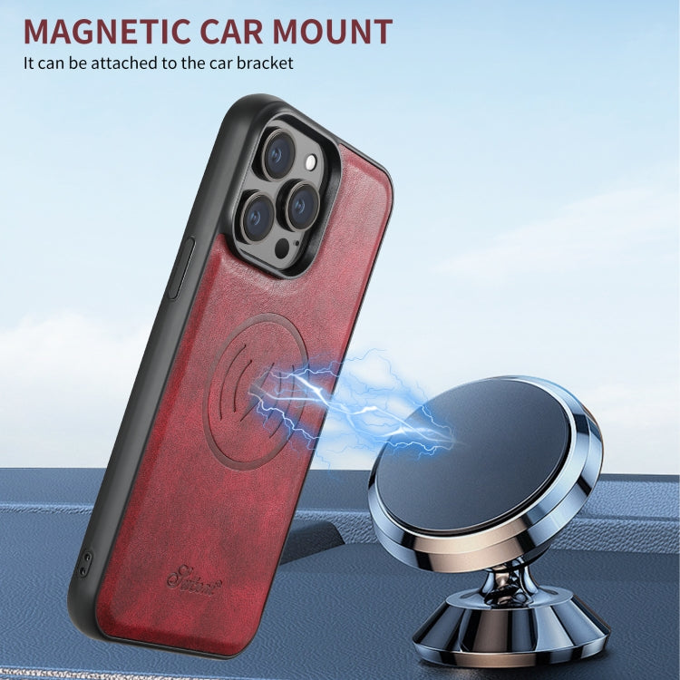 For iPhone 16 Pro Suteni H17 Oil Eax Leather MagSafe Detachable Wallet Phone Case