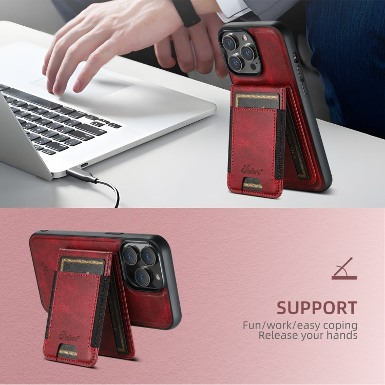 For iPhone 16 Pro Suteni H17 Oil Eax Leather MagSafe Detachable Wallet Phone Case
