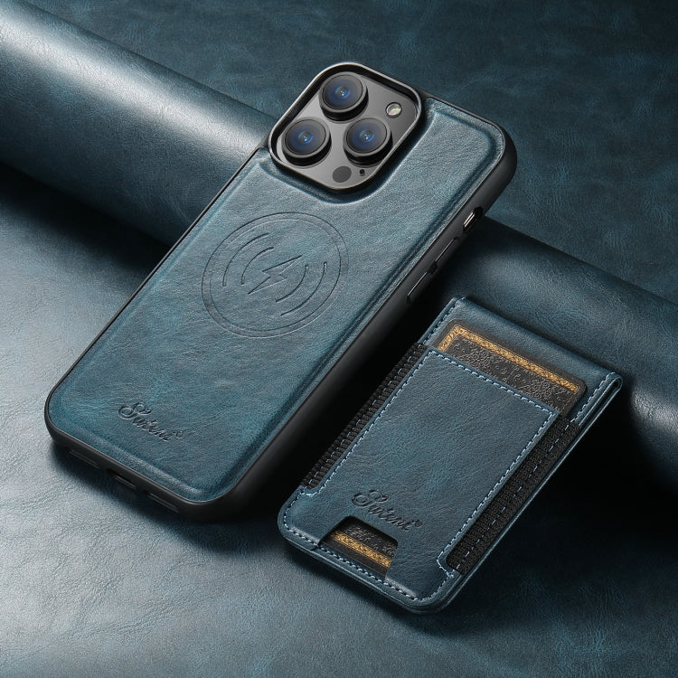 For iPhone 16 Pro Suteni H17 Oil Eax Leather MagSafe Detachable Wallet Phone Case