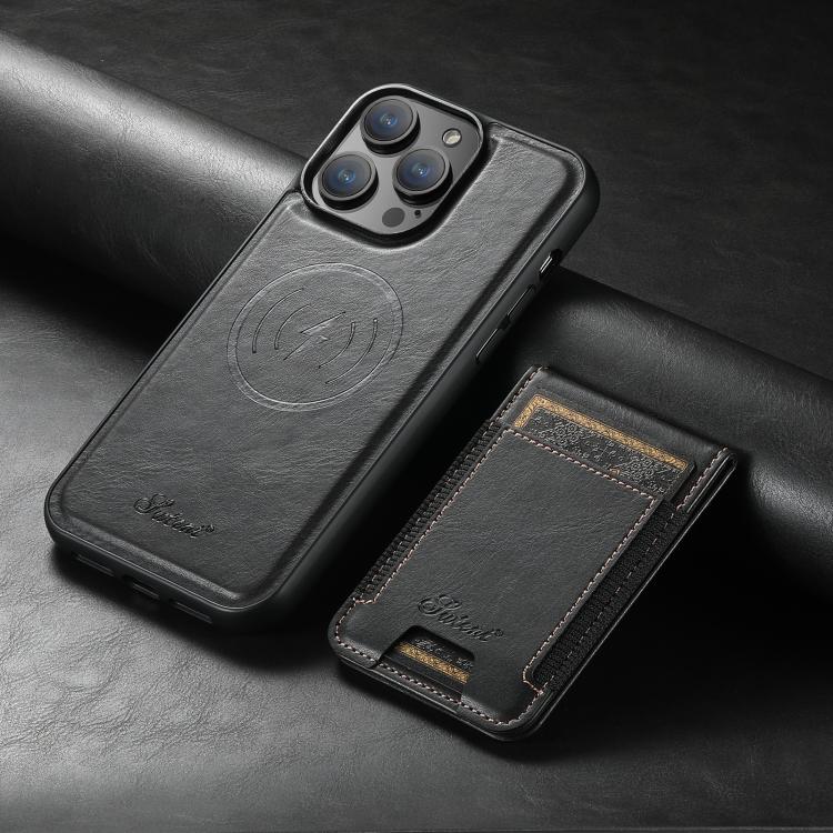 For iPhone 17e / 16e Suteni H17 Oil Eax Leather MagSafe Detachable Wallet Phone Case