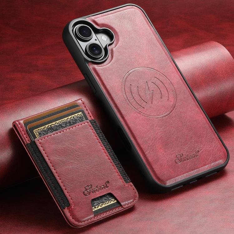 For iPhone 17  Suteni H17 Oil Eax Leather MagSafe Detachable Wallet Phone Case