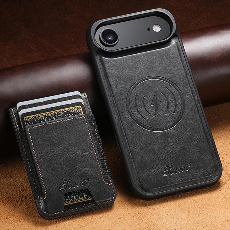 For iPhone Air Suteni H17 Oil Eax Leather MagSafe Detachable Wallet Phone Case