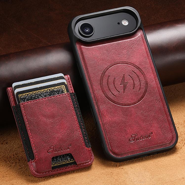 For iPhone Air Suteni H17 Oil Eax Leather MagSafe Detachable Wallet Phone Case