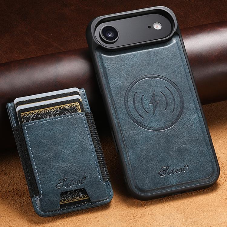 For iPhone Air Suteni H17 Oil Eax Leather MagSafe Detachable Wallet Phone Case