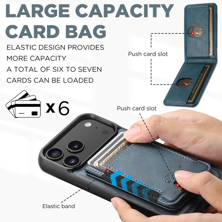 For iPhone Air Suteni H17 Oil Eax Leather MagSafe Detachable Wallet Phone Case