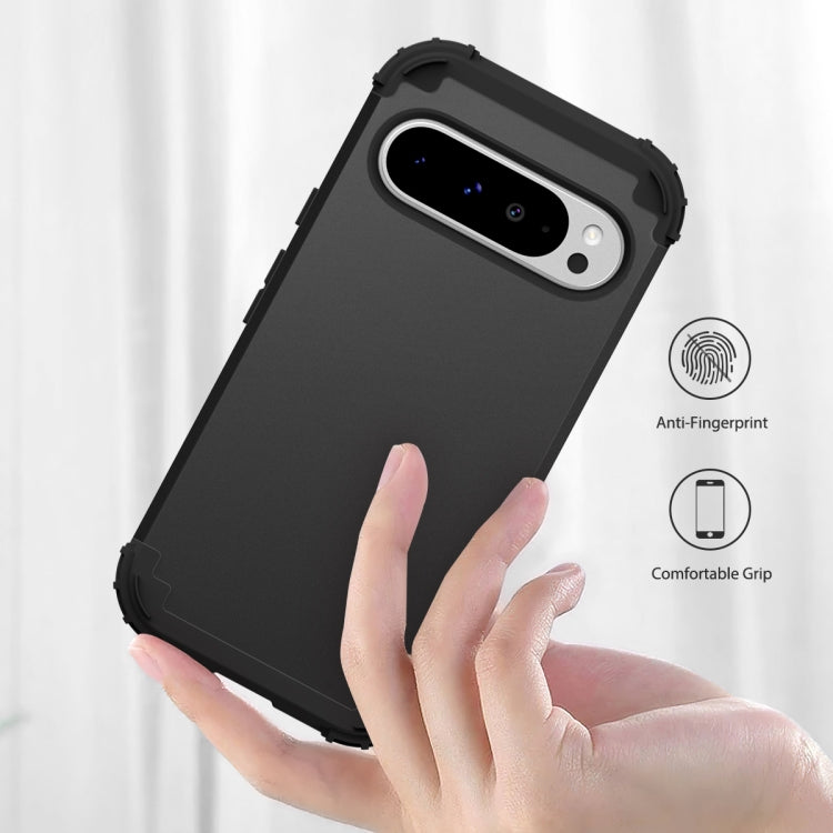 For Google Pixel 9 Pro XL 3 in 1 Silicone Hybrid PC Shockproof Phone Case