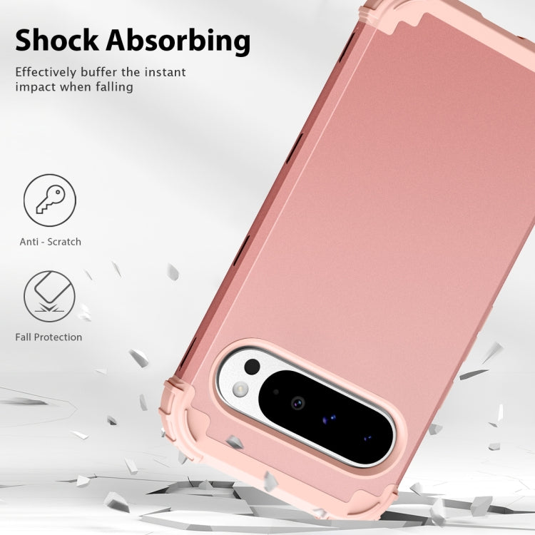 For Google Pixel 9 Pro XL 3 in 1 Silicone Hybrid PC Shockproof Phone Case