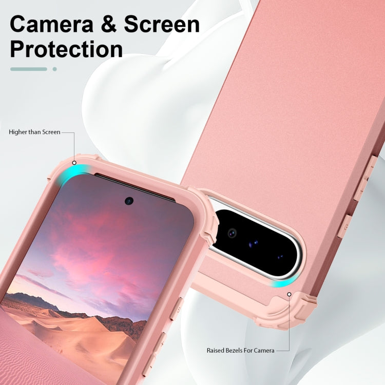 For Google Pixel 9 Pro XL 3 in 1 Silicone Hybrid PC Shockproof Phone Case