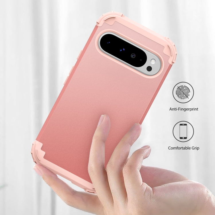 For Google Pixel 9 Pro XL 3 in 1 Silicone Hybrid PC Shockproof Phone Case