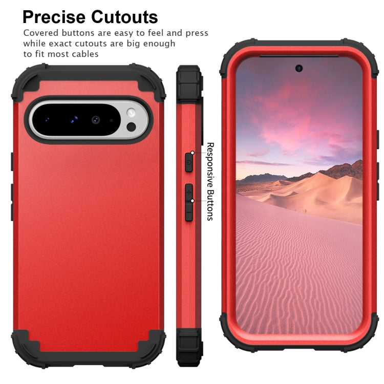 For Google Pixel 9 Pro XL 3 in 1 Silicone Hybrid PC Shockproof Phone Case