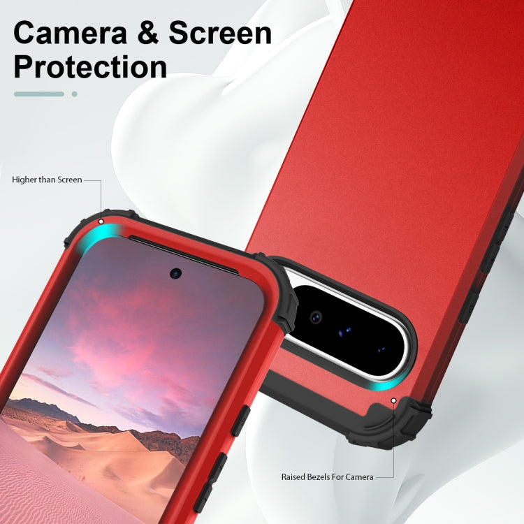 For Google Pixel 9 Pro XL 3 in 1 Silicone Hybrid PC Shockproof Phone Case