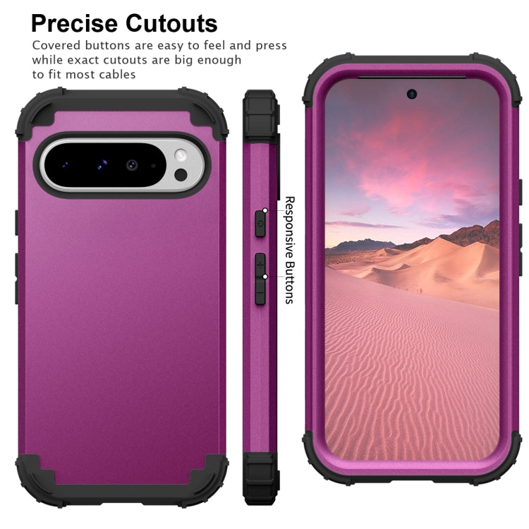 For Google Pixel 9 Pro XL 3 in 1 Silicone Hybrid PC Shockproof Phone Case