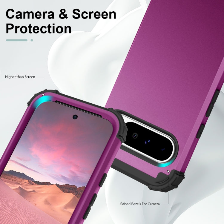 For Google Pixel 9 Pro XL 3 in 1 Silicone Hybrid PC Shockproof Phone Case
