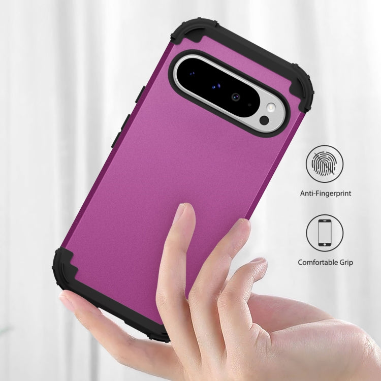 For Google Pixel 9 Pro XL 3 in 1 Silicone Hybrid PC Shockproof Phone Case