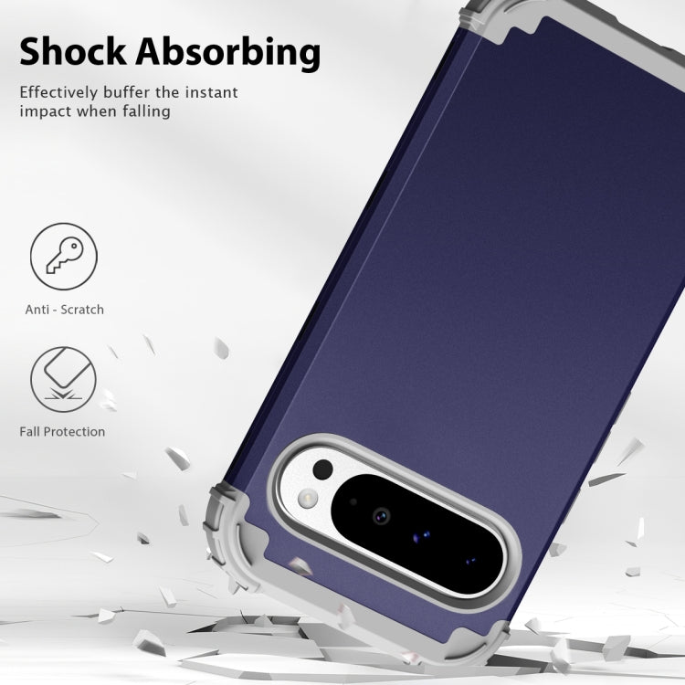 For Google Pixel 9 Pro XL 3 in 1 Silicone Hybrid PC Shockproof Phone Case