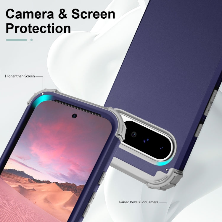 For Google Pixel 9 Pro XL 3 in 1 Silicone Hybrid PC Shockproof Phone Case