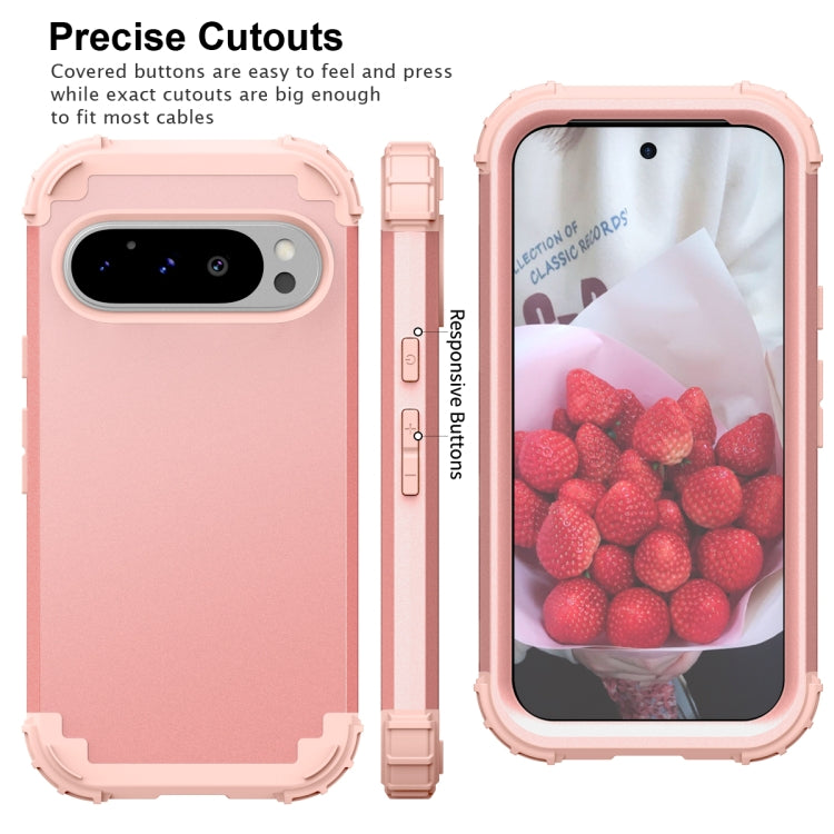 For Google Pixel 9 Pro 3 in 1 Silicone Hybrid PC Shockproof Phone Case