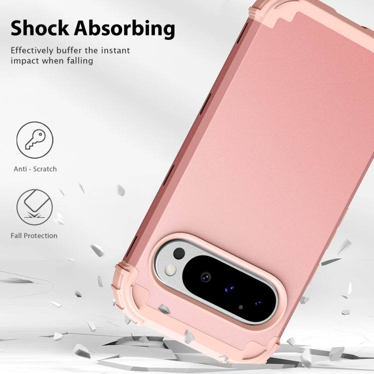 For Google Pixel 9 Pro 3 in 1 Silicone Hybrid PC Shockproof Phone Case