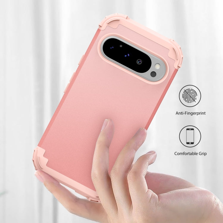 For Google Pixel 9 Pro 3 in 1 Silicone Hybrid PC Shockproof Phone Case