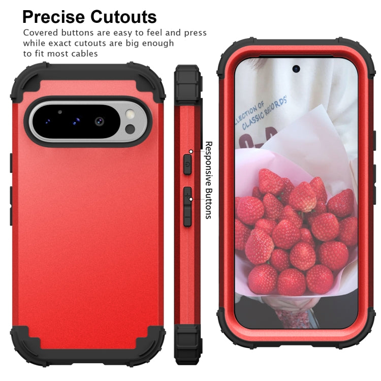 For Google Pixel 9 Pro 3 in 1 Silicone Hybrid PC Shockproof Phone Case