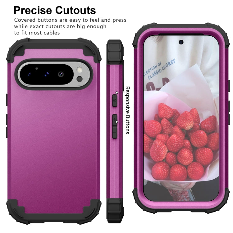 For Google Pixel 9 Pro 3 in 1 Silicone Hybrid PC Shockproof Phone Case