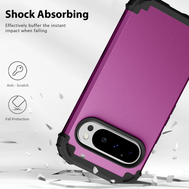 For Google Pixel 9 Pro 3 in 1 Silicone Hybrid PC Shockproof Phone Case