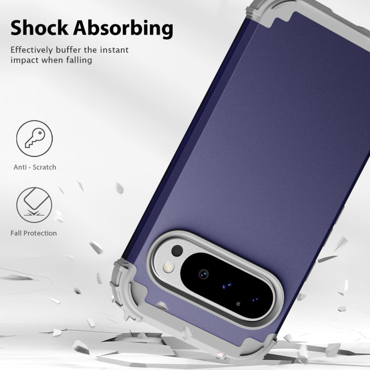 For Google Pixel 9 Pro 3 in 1 Silicone Hybrid PC Shockproof Phone Case