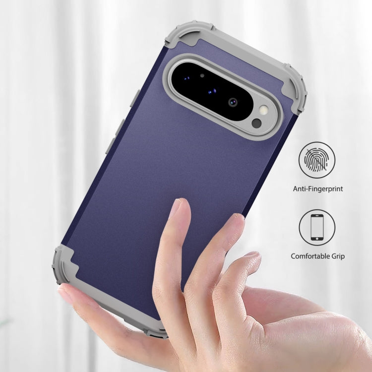For Google Pixel 9 Pro 3 in 1 Silicone Hybrid PC Shockproof Phone Case