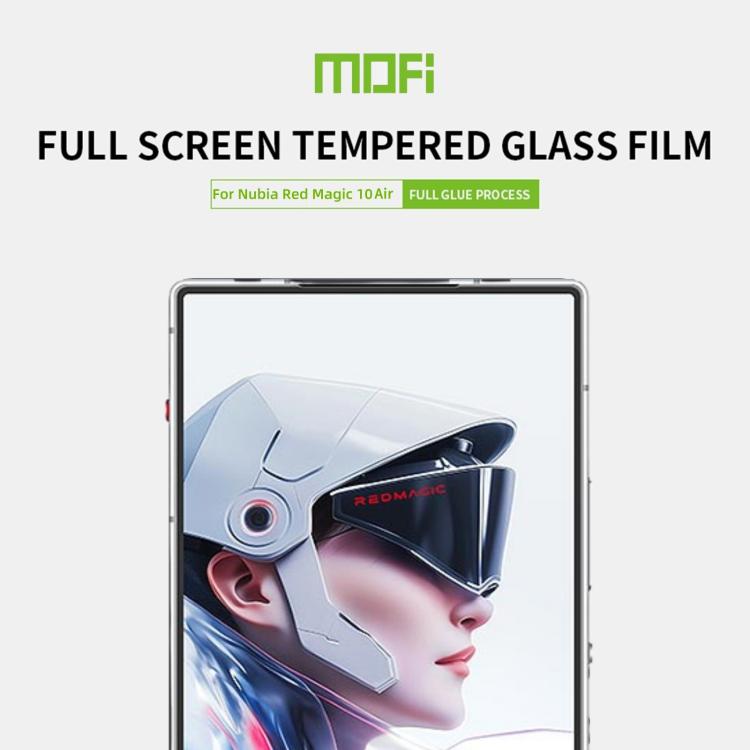 For ZTE nubia Red Magic 10 Air MOFI 9H 2.5D Full Screen Tempered Glass Film - Black