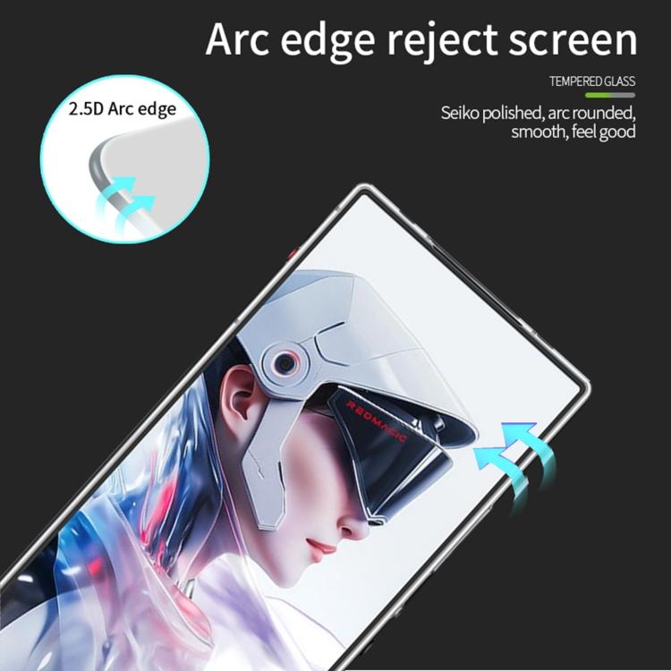 For ZTE nubia Red Magic 10 Air MOFI 9H 2.5D Full Screen Tempered Glass Film - Black