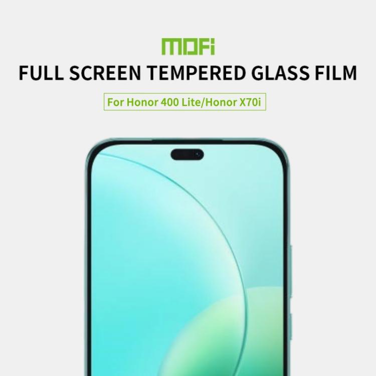 For Honor 400 Lite Global / X70i MOFI 9H 2.5D Full Screen Tempered Glass Film - Black
