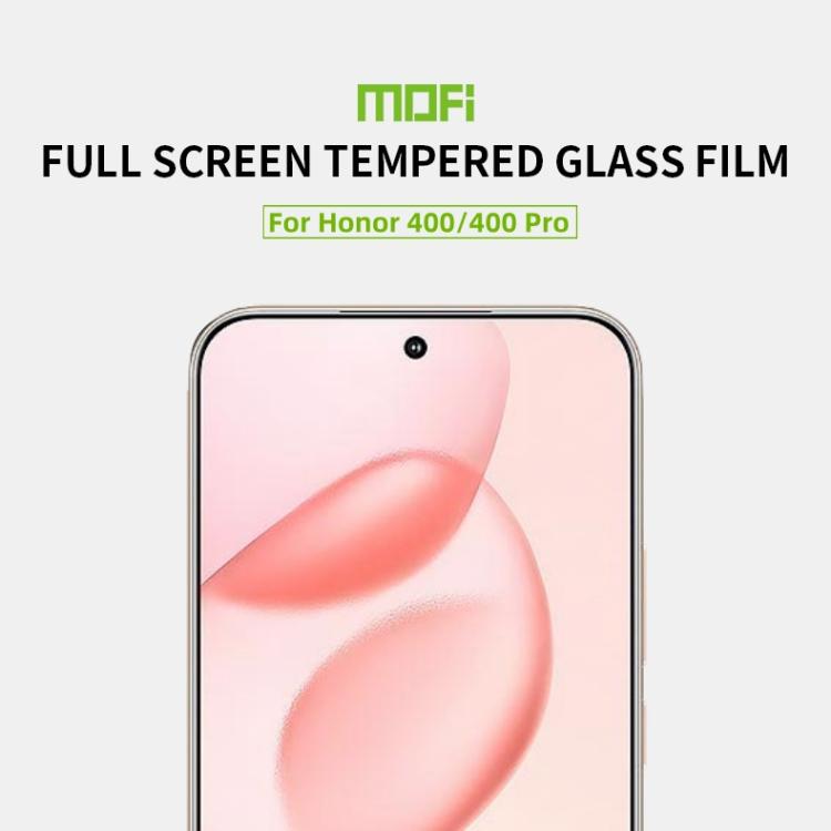 For Honor 400 Global 156.5mm MOFI 9H 2.5D Full Screen Tempered Glass Film - Black