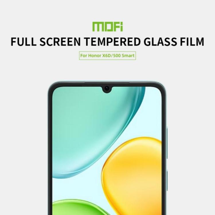 For Honor X6d / 500 Smart MOFI 9H 2.5D Full Screen Tempered Glass Film - Black