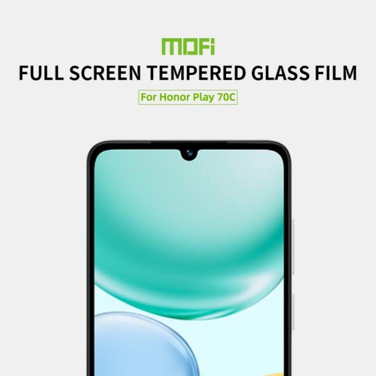 For Honor Play 70C 4G MOFI 9H 2.5D Full Screen Tempered Glass Film - Black