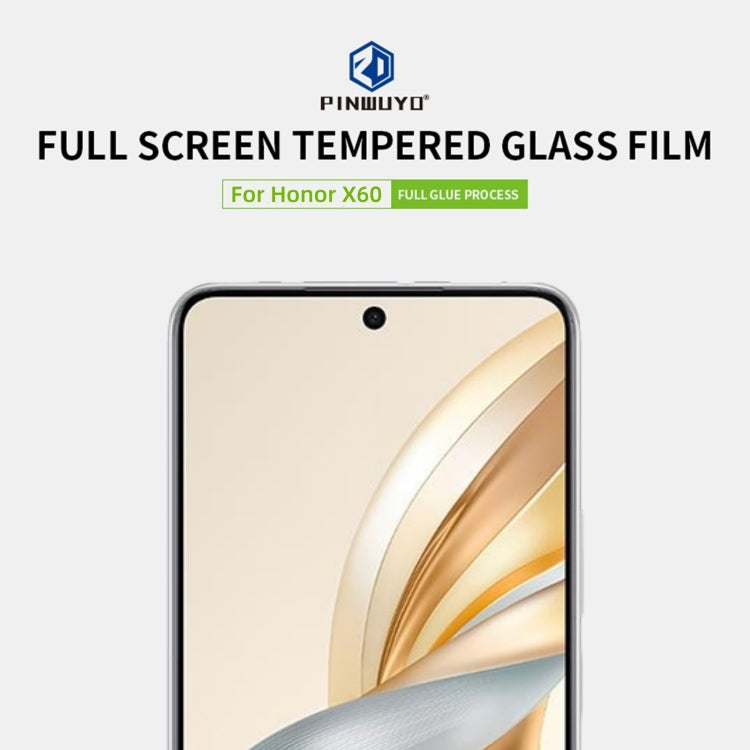 For Honor X60 PINWUYO 9H 2.5D Full Screen Tempered Glass Film - Black