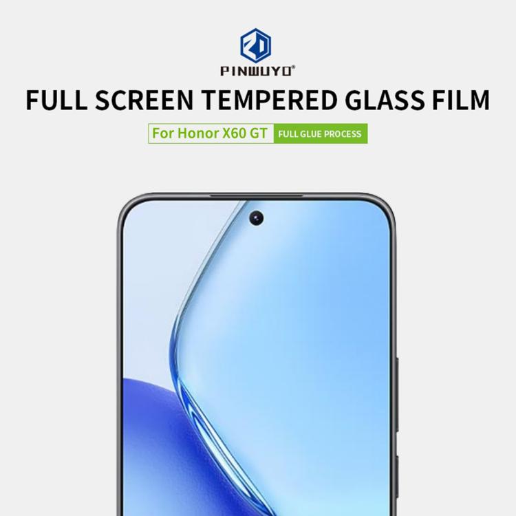 For Honor X60 GT PINWUYO 9H 2.5D Full Screen Tempered Glass Film - Black