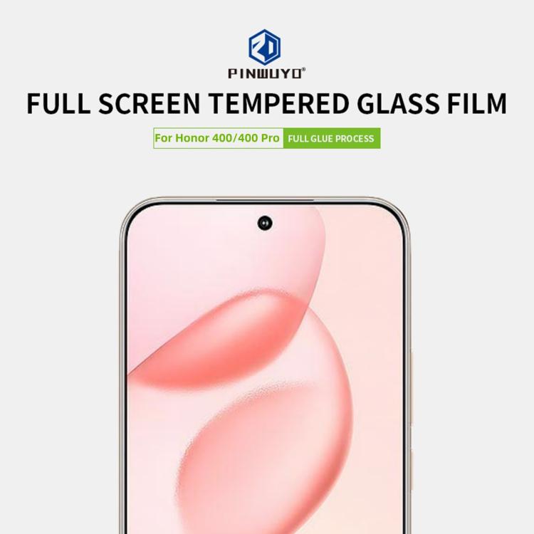 For Honor 400 Global 156.5mm PINWUYO 9H 2.5D Full Screen Tempered Glass Film - Black